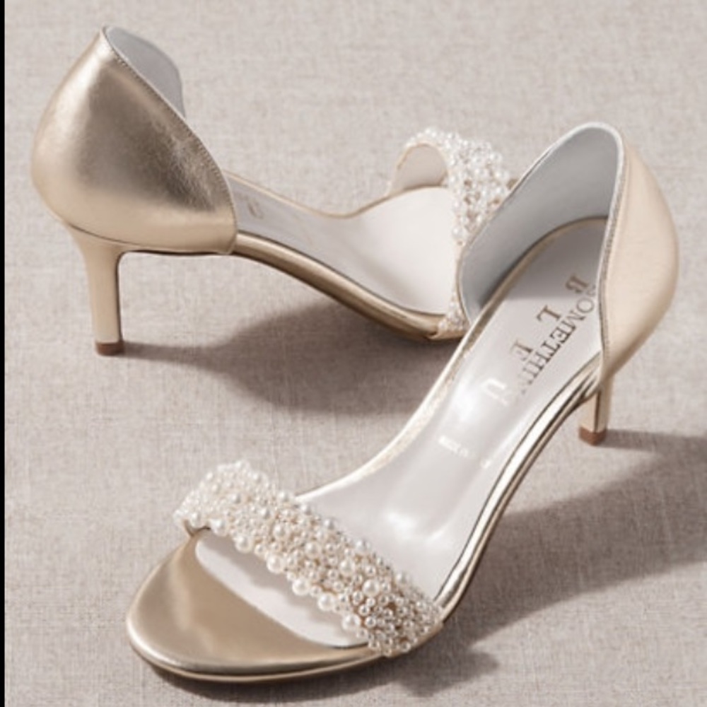 Something Bleu Cappy Platinum D’Orsay wedding shoe